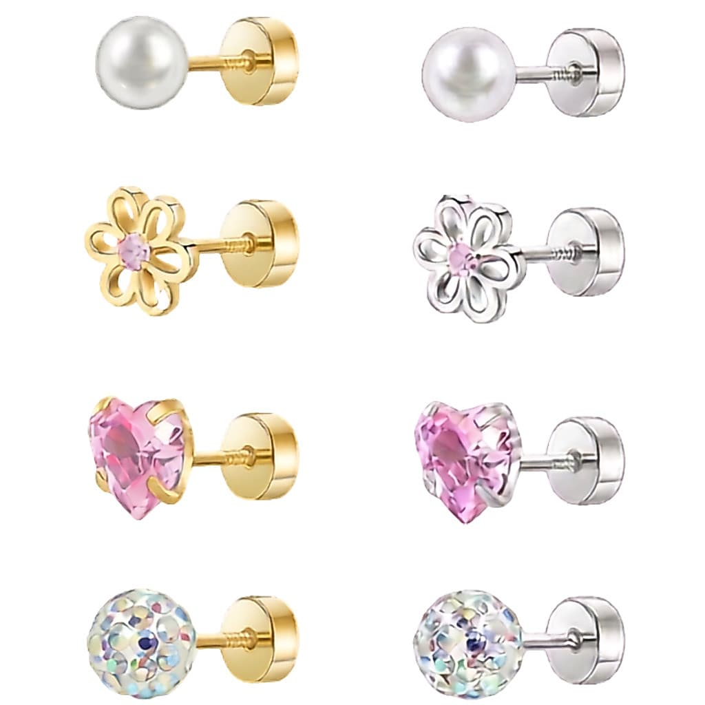 Piercing Orelha Cartilagem Helix Tragus Aço Cirúrgico Antialérgico Tarraxa Flat