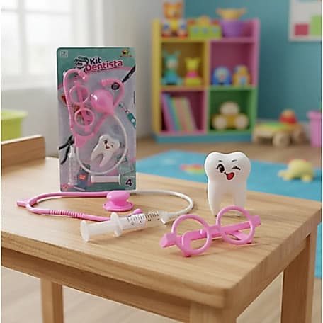 Kit Dentista Infantil Com 4 Peças