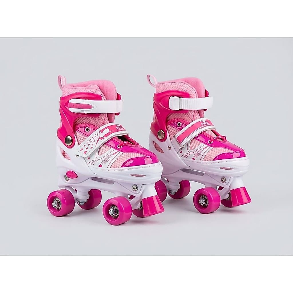 Patins Classic Roller Com Kit de Proteção 30-34- Rosa