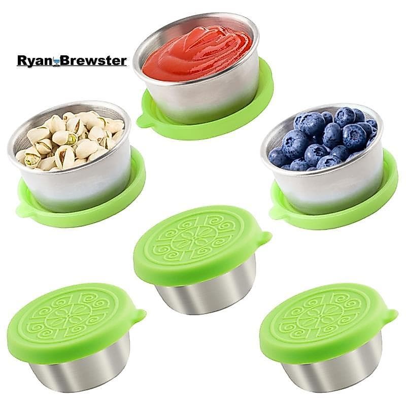 [Preferência R] Recipiente Para Molho De Salada Com Tampa De Aço Inoxidável Reutilizável À Prova D'água