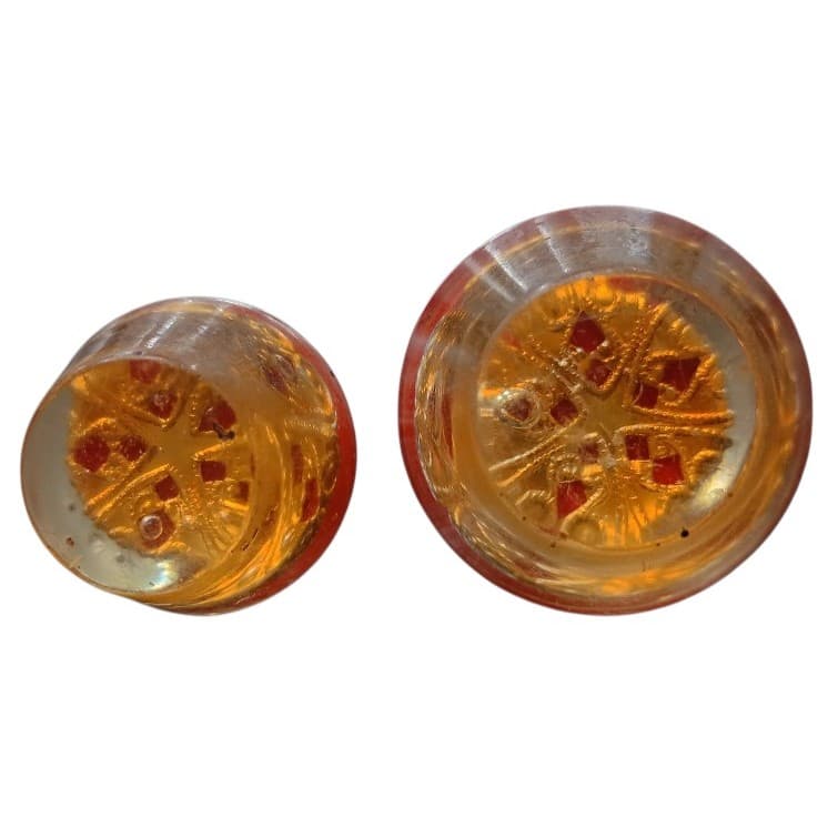 Dois Puxadores de Gaveta Antigos / Vermelho Estrela