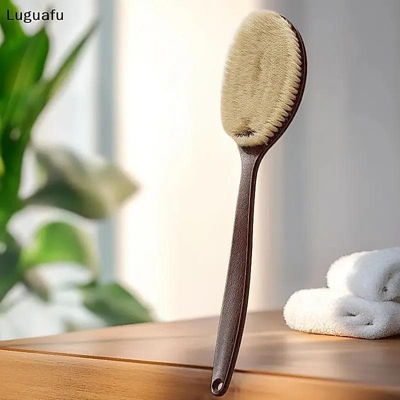 Luguafu Escova De Banho Para Chuveiro , Pele Seca , Corpo Macio , Cerdas Naturais , Massageador , Ferramenta De Cuidados