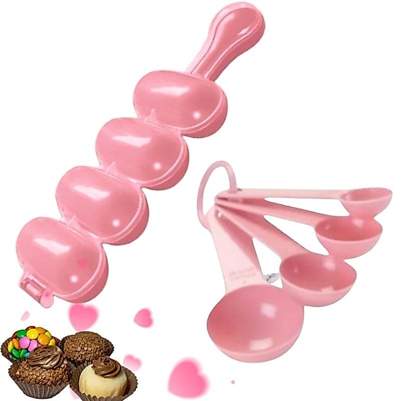 Kit para Fazer Brigadeiros  Boleador Enrolador De Docinhos Gourmet e 4 Colher Dosadora