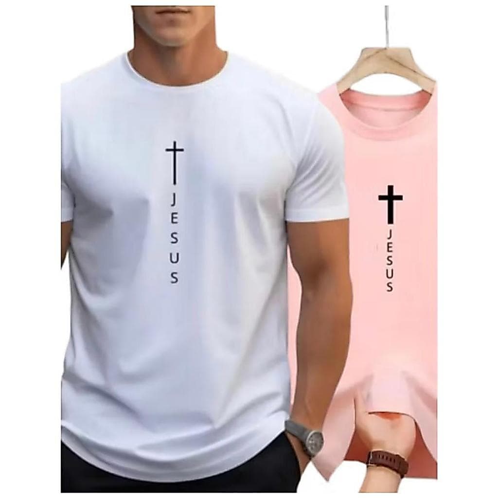 kit 2 Camisas Basicas Jesus camiseta Unissex Promocao em Algodao