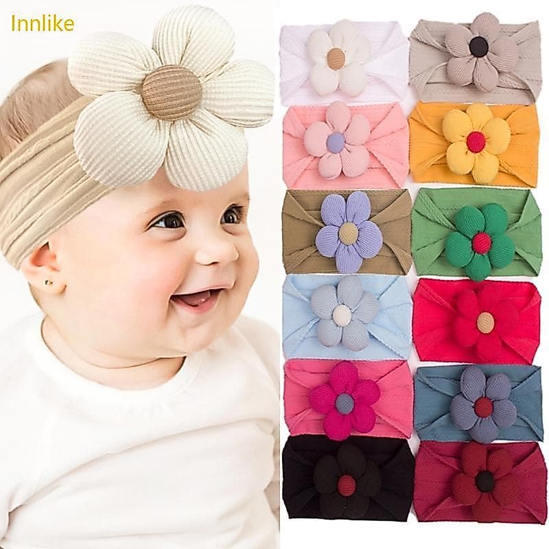 Innlike Bebê Bonito Bandana Turbante Hairband Macio Elástico Faixa Cabelo Para Recém-Nascidos Da Criança Infanti