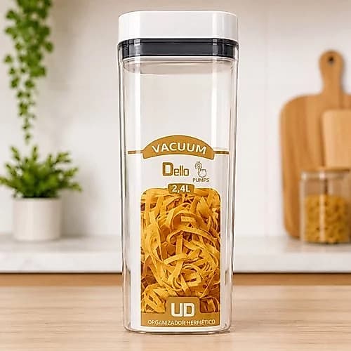 Pote Hermético Retangular Pumps 2,4 Litros, Com Vedação Segura, Prático E Ideal Para Armazenar Alimentos Com Organização
