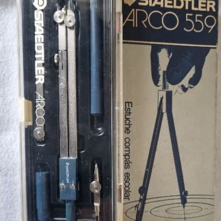 Estojo Compasso Escolar Staedtler Arco 559 Vintage Alemão Original