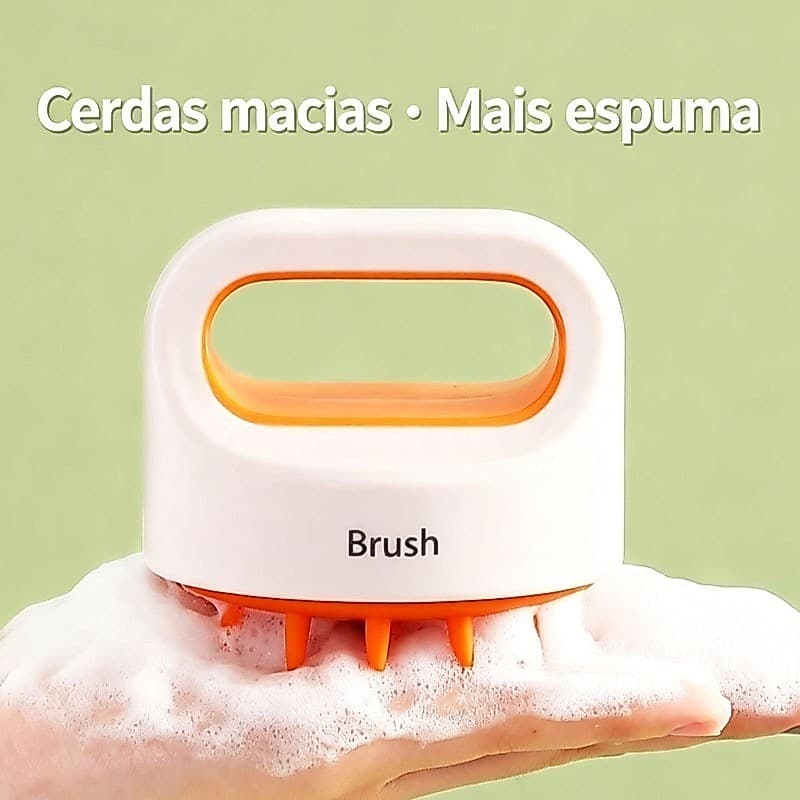 Escova Lavadora de Cabelo Massage Relaxante, Não Arranha o Couro Cabeludo, Remove Oleosidade e Caspa