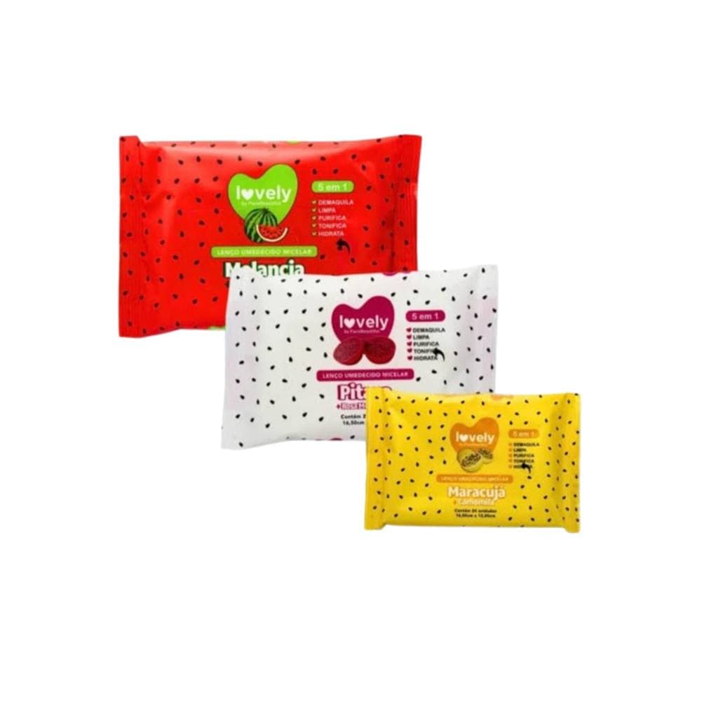 Lenço Umedecido Facial Lovely 5 em 1 | Limpeza + Hidratação + Removedor de Maquiagem - Skincare