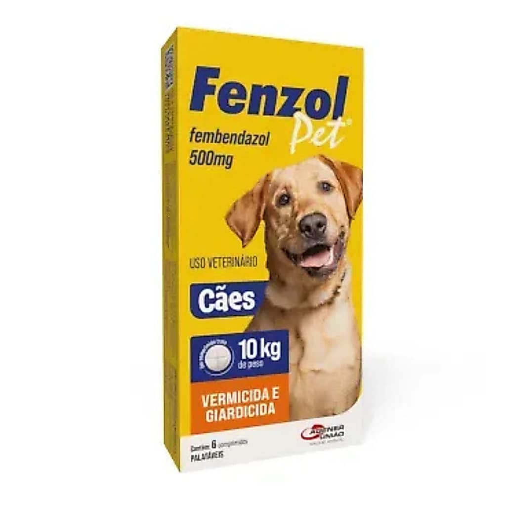 Antiparasitário Fenzol Pet 500 mg para Cães - 6 Comprimidos