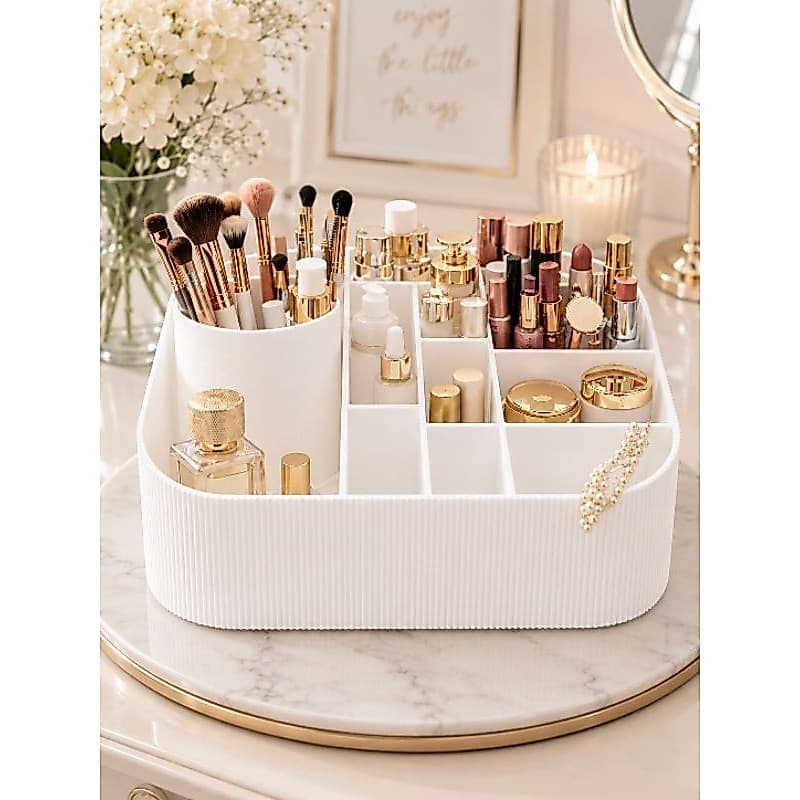 Organizador de Maquiagem Multifuncional – Elegância e Organização para Sua Penteadeira