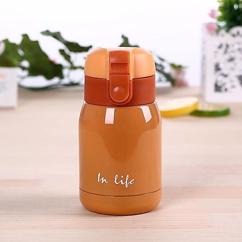 Copo térmico feminino estudante 304 aço inoxidável versão coreana criativo portátil Mini bonito salto crianças laranja c