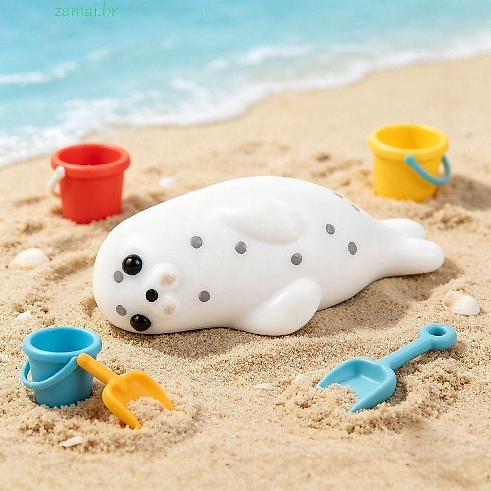 ZAMAI Seal Squeeze Toy , Squshy Texture White-Spoted Deitado Squishy Pose Brinquedos Sensoriais