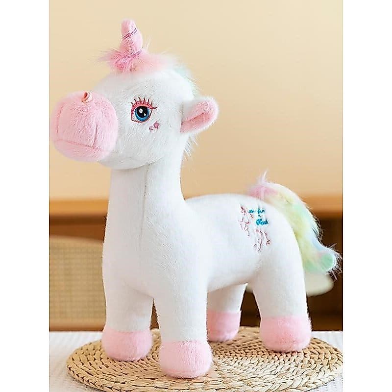Boneca de desenho animado unicórnio brinquedo de pelúcia travesseiro decoração de cabeceira presente de aniversário de m