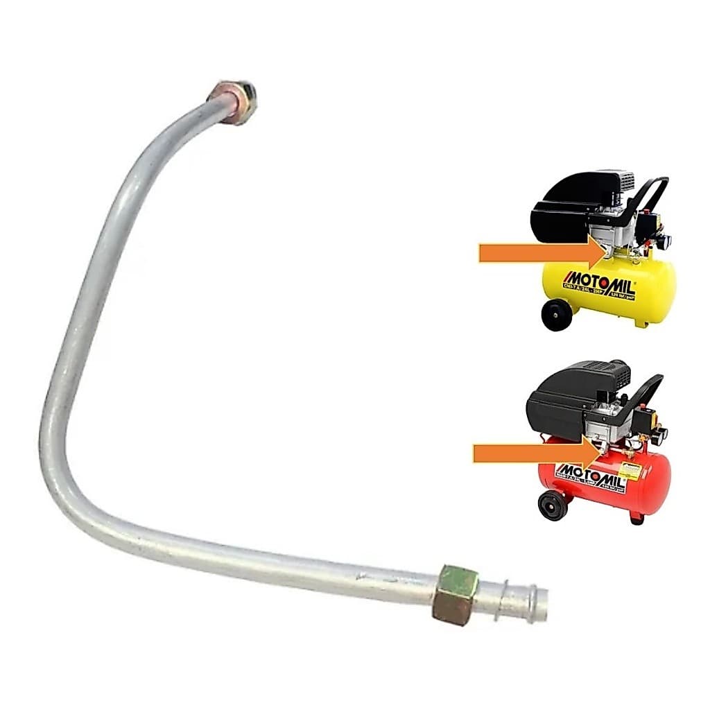 Tubo de alumínio 460mm compressor de ar chiaperni motomil intech vonder pressure