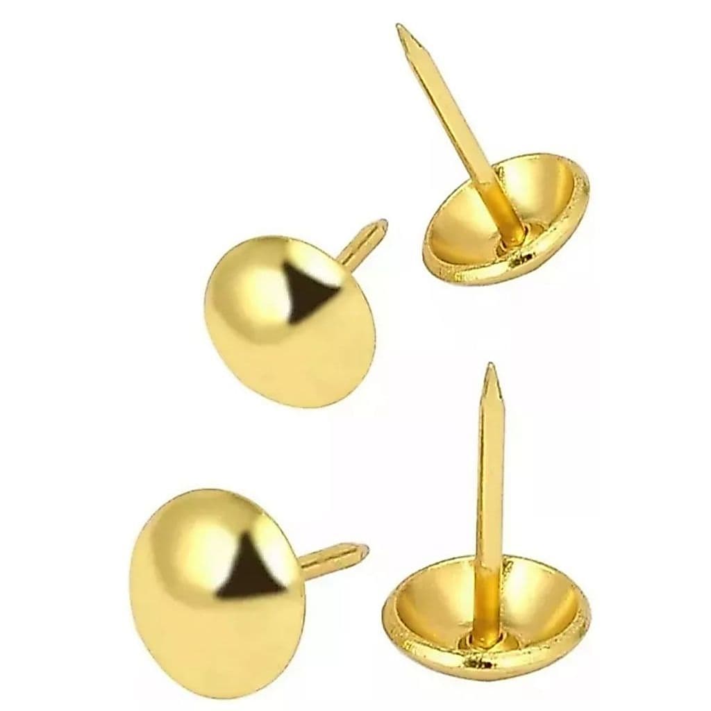 Tachinha Percevejo Latonado Dourado Com 100 Peças 10X08mm
