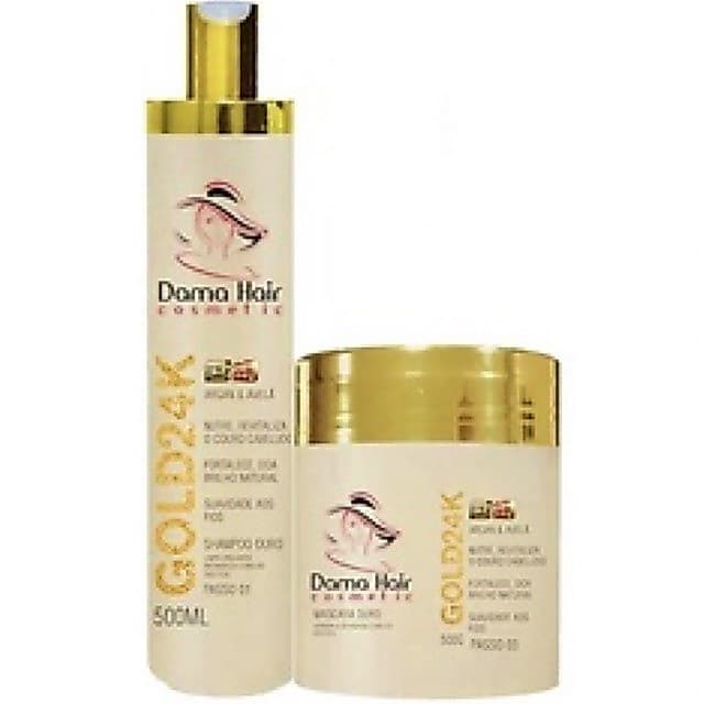 Kit Ouro 24k Dama Hair Shampoo e Máscara 500g