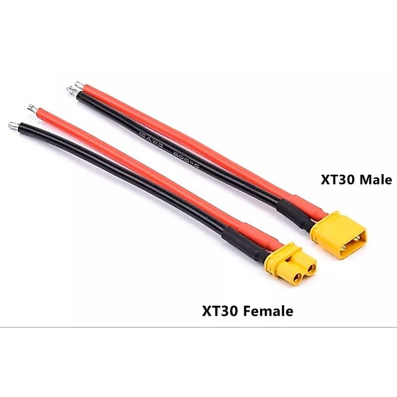 Conector xt30 par macho e femea com fio 16awg 10cm rc