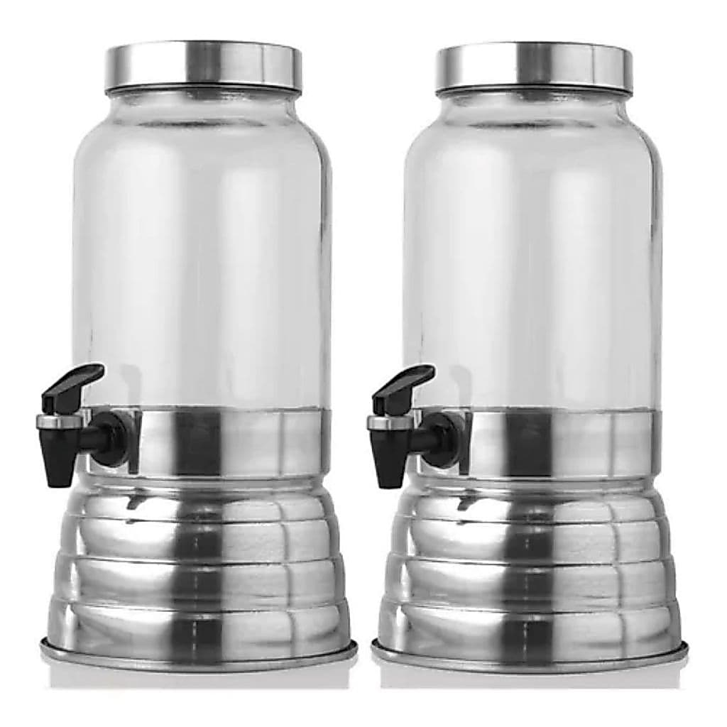 2 Suqueiras  3 Litros Polida Base Aluminio E Pote Vidro