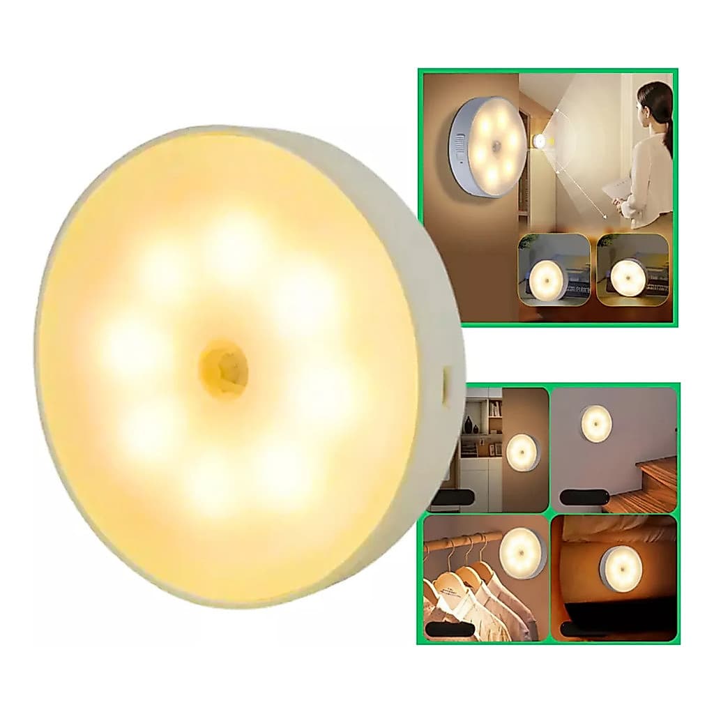 Luminária Lâmpada Led Sensor De Presença Branco Quente
