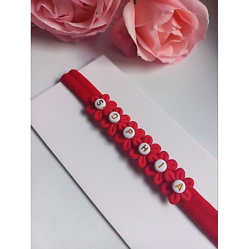 Faixa PERSONALIZADA (Letras costuradas). Faixa de Cabelo infantil menina personalizada/enxoval lembrancinha chá de bebê.