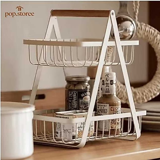 Fruteira de Mesa ou Cesto Multiuso De Metal Organizador Para Casa/Cozinha