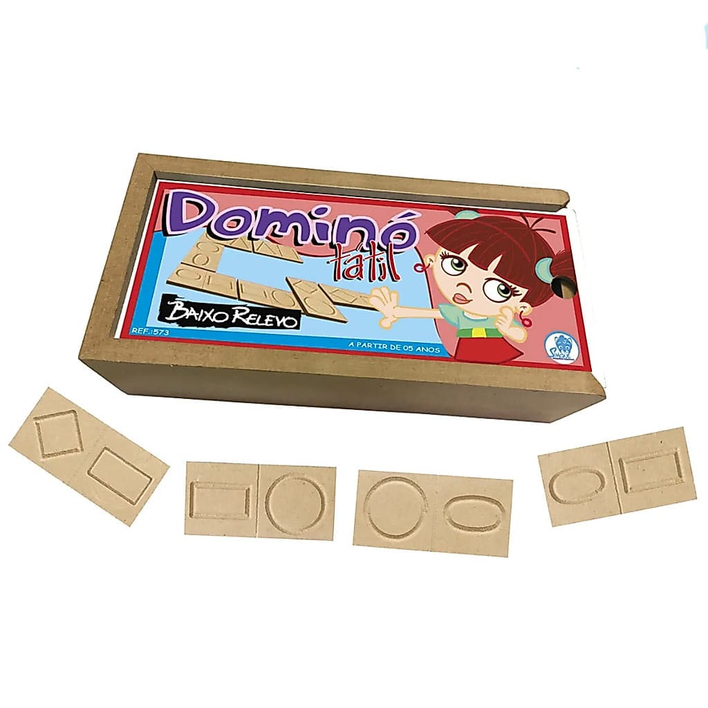 JOGO DE DOMINÓ INCLUSIVO TÁTIL BAIXO RELEVO - SIMQUE - 573