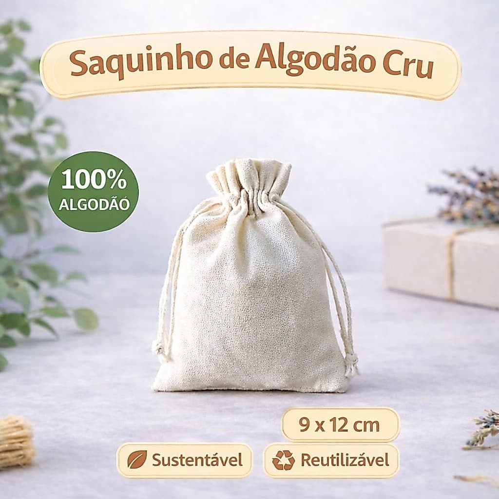 25 Saquinhos 9x12 Algodão cru com borda para brincos e pulseiras.