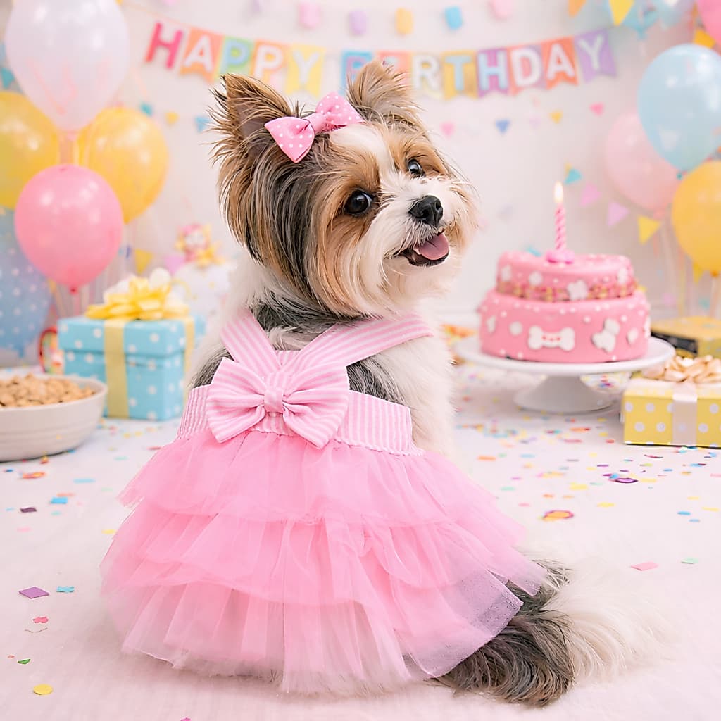 Vestido Pet Réveillon Roupinha Para Cachorro E Gato Pequeno Porte Encantada Princesa Confortável