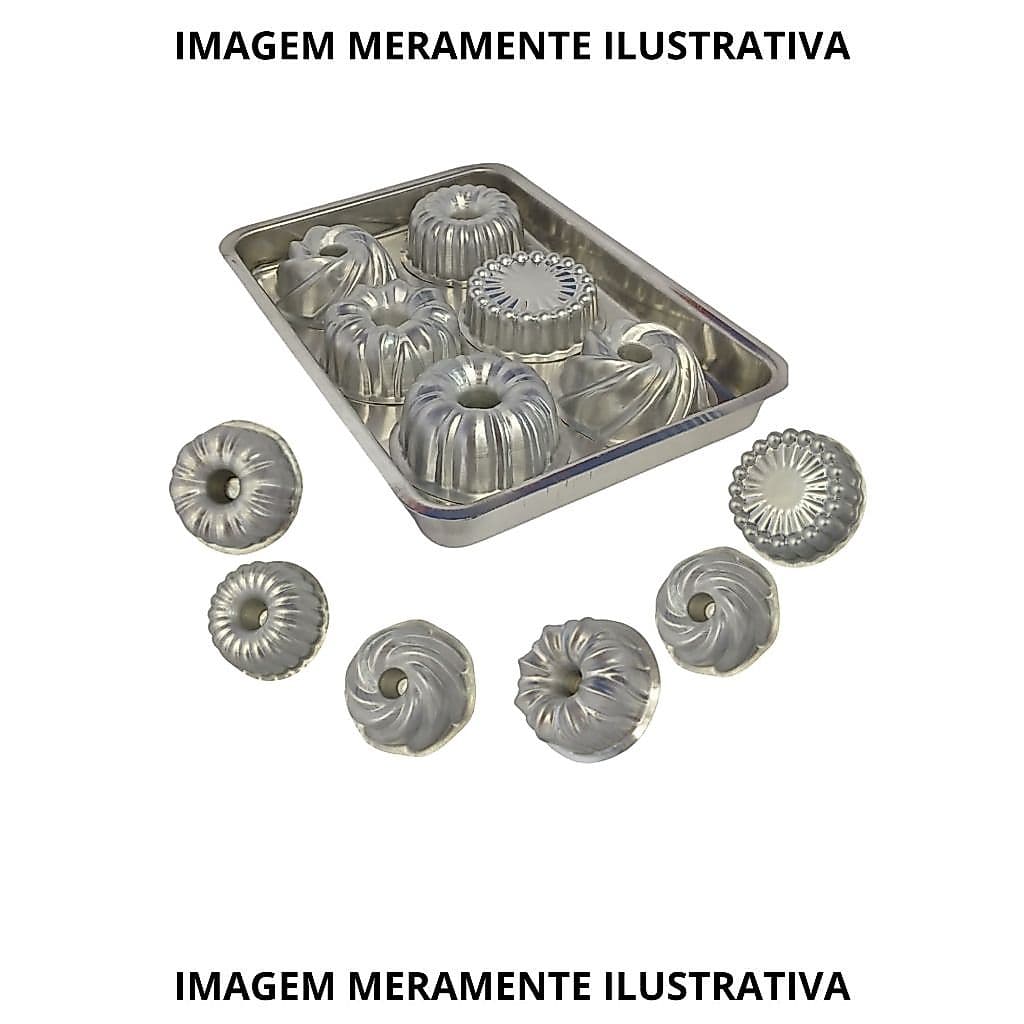Kit Forma Confeiteiro Alumínio 7 peças - Estamparia Leste