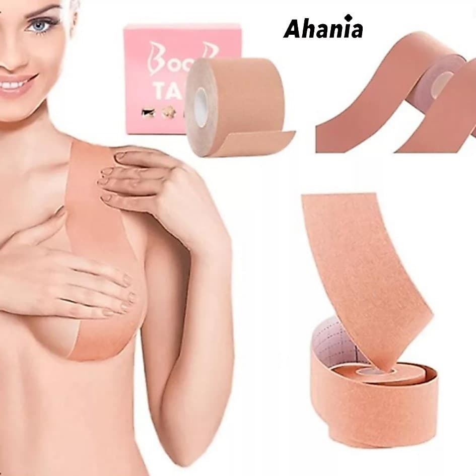 Ahania Rolo De Fita Adesiva Push Up Levanta Seio Sutiã Adesivo Reforçado E Adptavél Em Qualquer Corpo 5 Metros Cor Nude