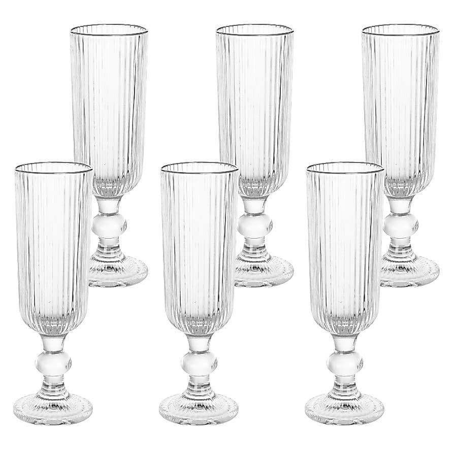 Kit 6 Taça De Champanhe Espumante Luxo Versalhes Vidro 160ml