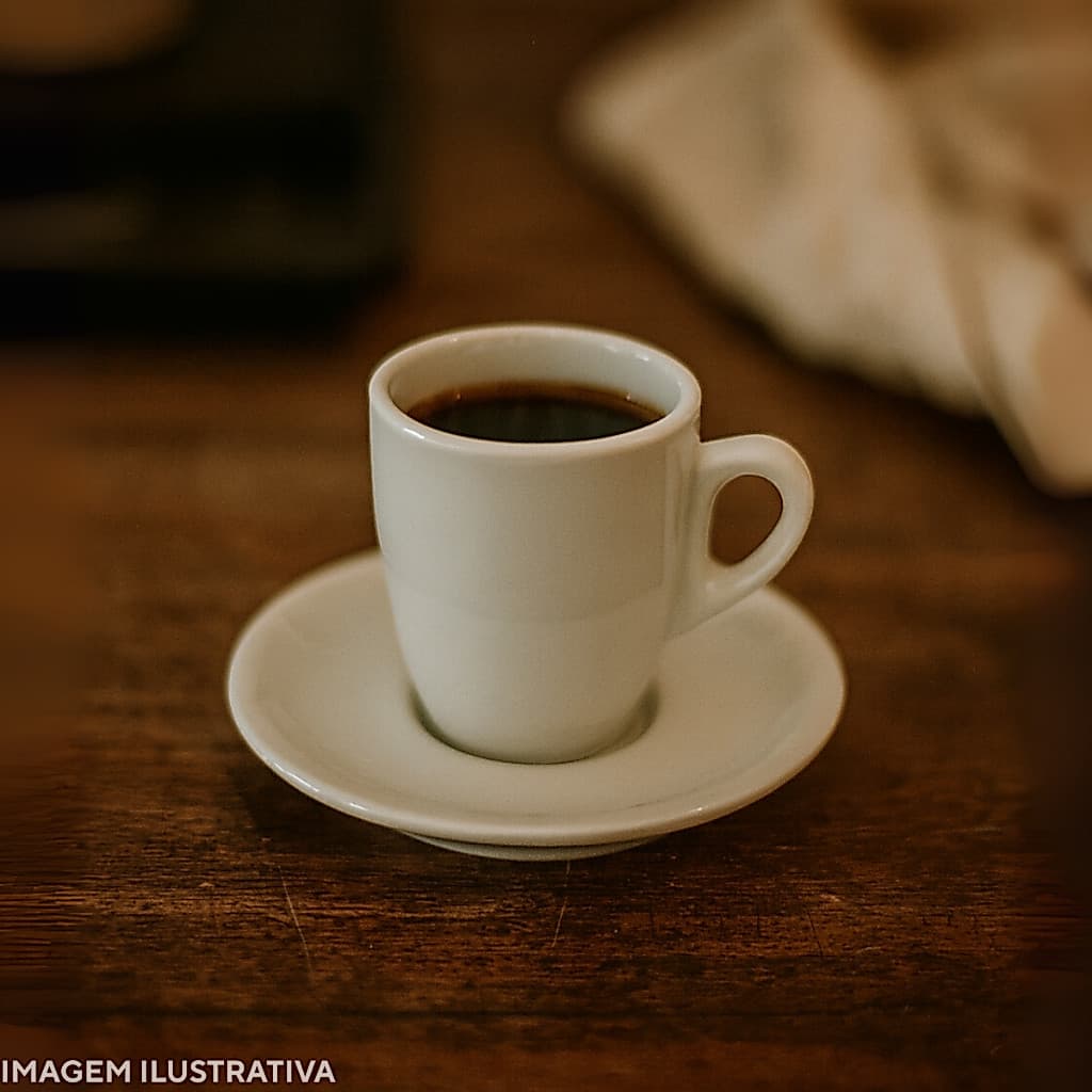 Kit 2 Xícara de Porcelana 85ml Branca Segunda Linha com Pires Café Expresso Pequena e Funcional