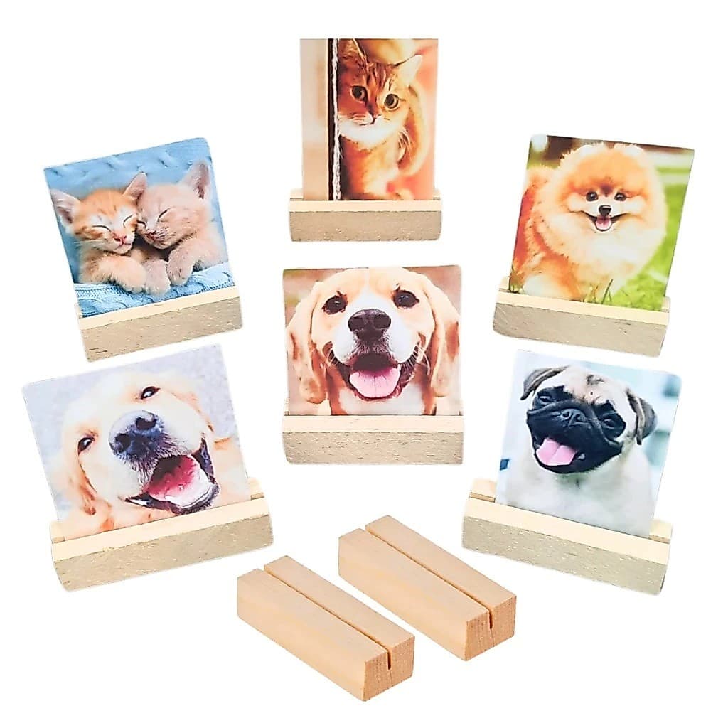 Kit 3 / 10 / 15 / 20 Suportes Porta Retrato Foto Polaroid Madeira Pinus Decoração Presente