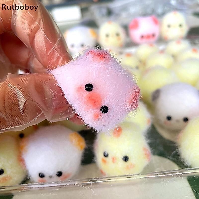 [Rut] Pintinho Porco Cachorro Alívio Do Estresse Aperto De Animais Fofos Silicone Chaveiro De Pitada Bolsa Pingente COD