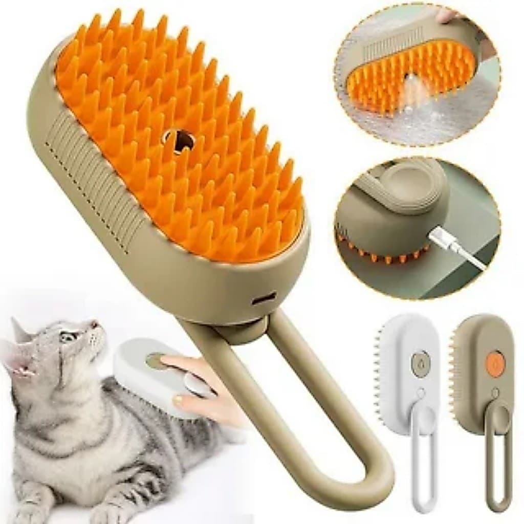 Escova A Vapor Pet, Banho A Seco, Escovação, Massageador.