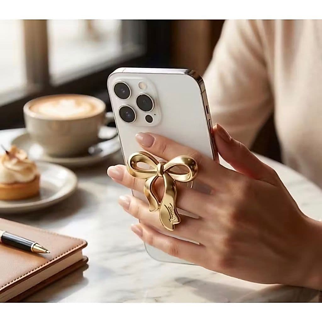 ￼Popsocket Suporte Celular Pop Grip Laço Estética Coquette Luxo Anti Queda apoio para iPhone suporte de dedo