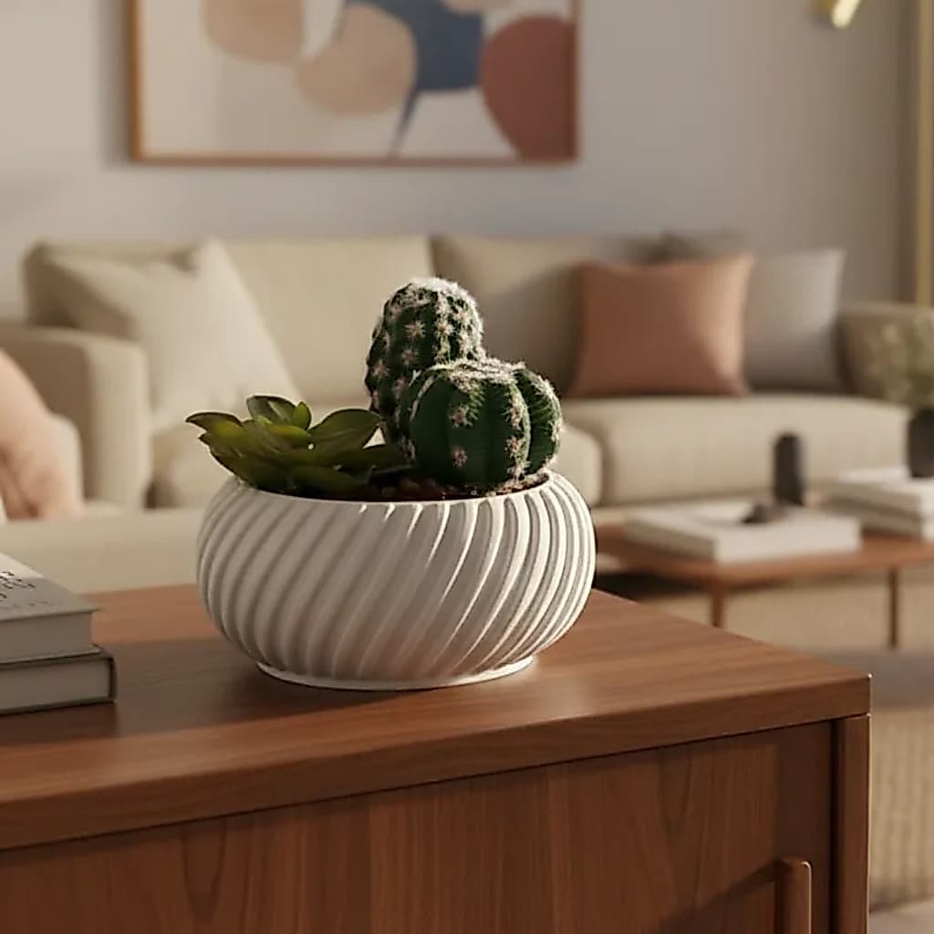 Arranjo Mini Suculenta + cactus Vaso Ikebana Mesa Sala Jantar