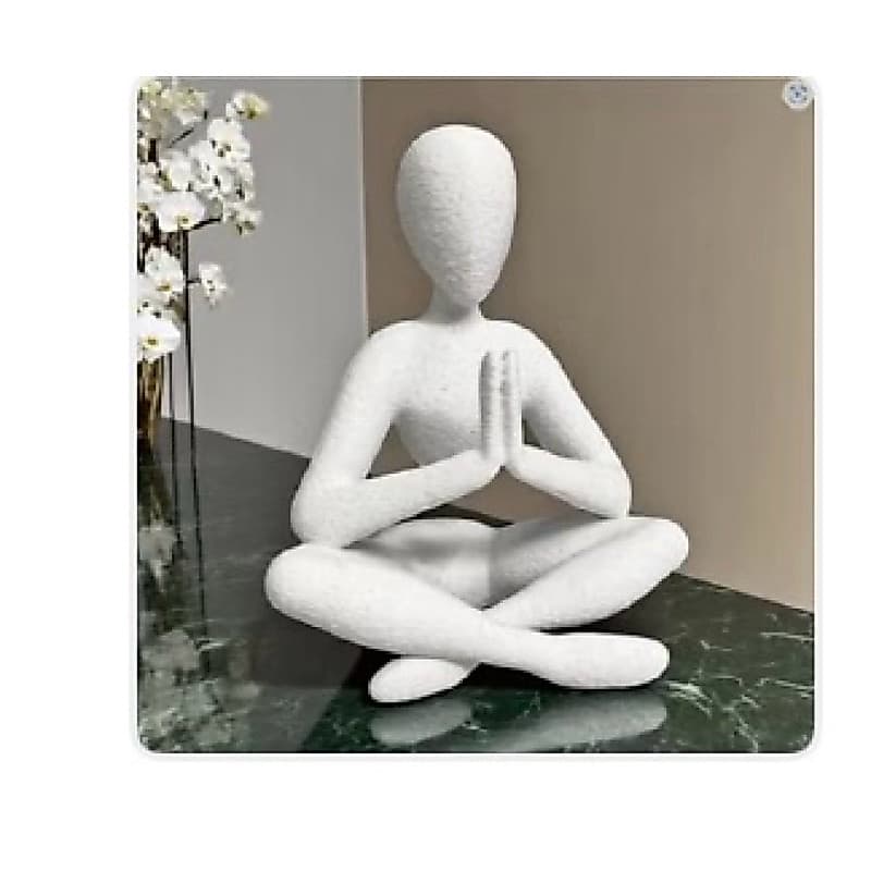 Estatueta Escultura Enfeite Efeito Marmore Para Sala Mesa Decoração Escritório NobodyNamasteMãosYoga