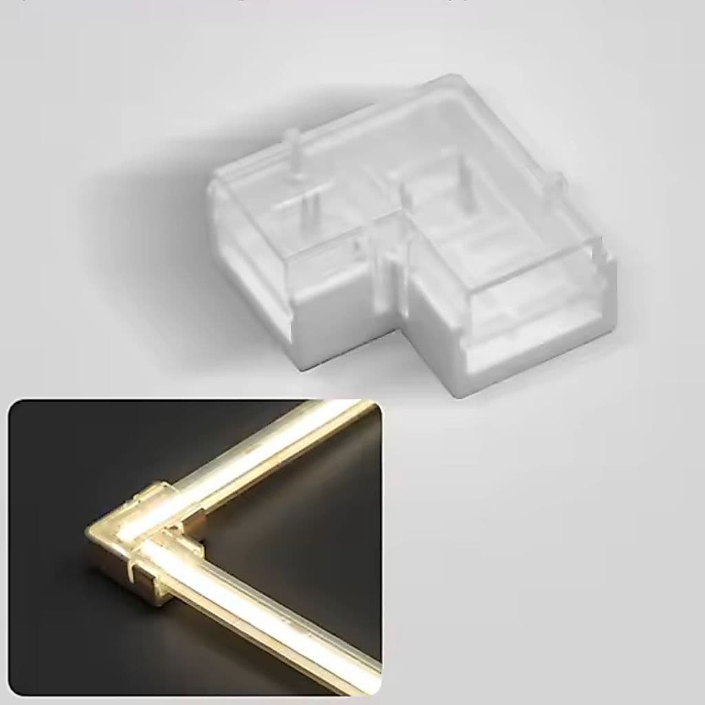 Kit 2 a 10 Conectores Emenda em L 90° IP68 / IP65 Para Fitas de Led COB ou SMD 110V / 220V
