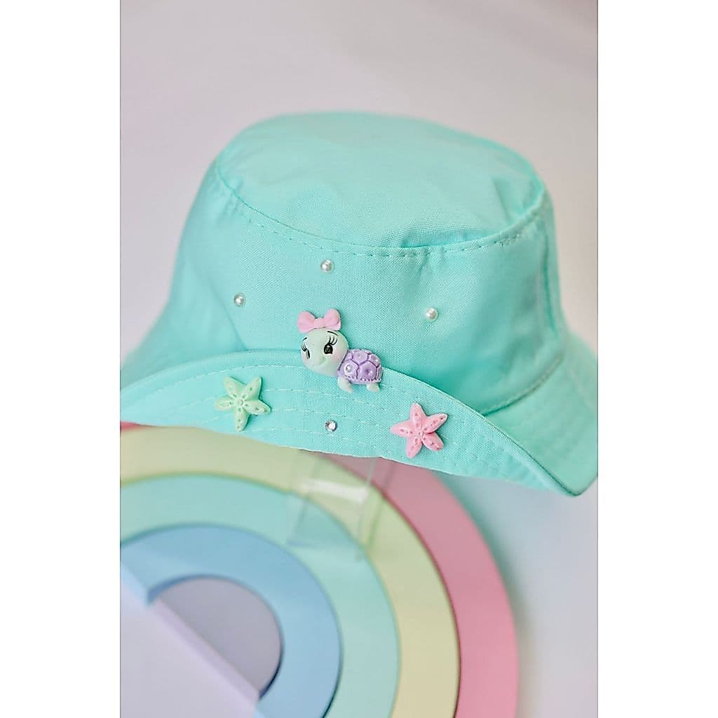 Buckets Infantil Personalizado / Tendência de Biscuit Aplique Fundo do Mar / Hat Criança Proteção Solar