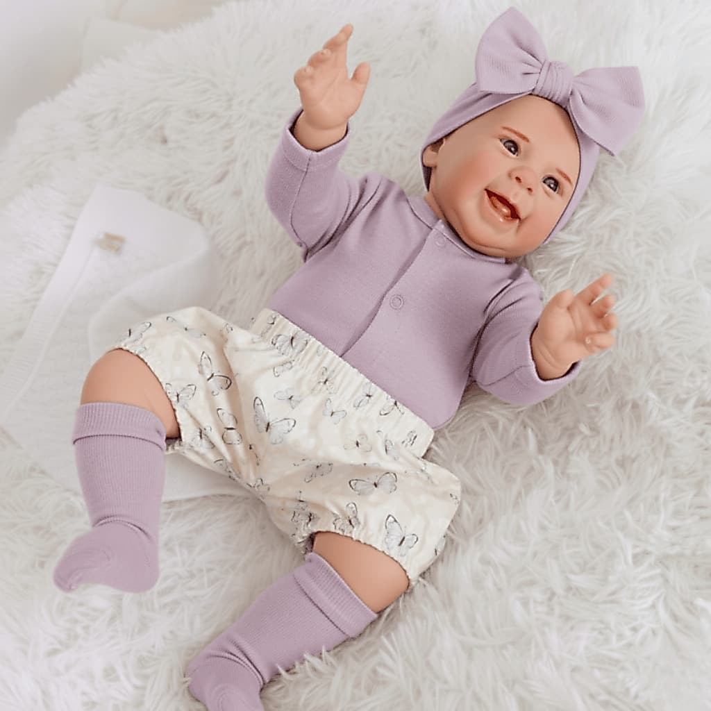 Bebê Boneca Reborn Realista Fofinha Menina Mayze Corpinho Siliconado Pode Dar Banho