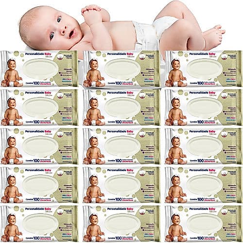 Toalhinha Umedecida Personalidade Com 100 Un. - 12 Pacotes