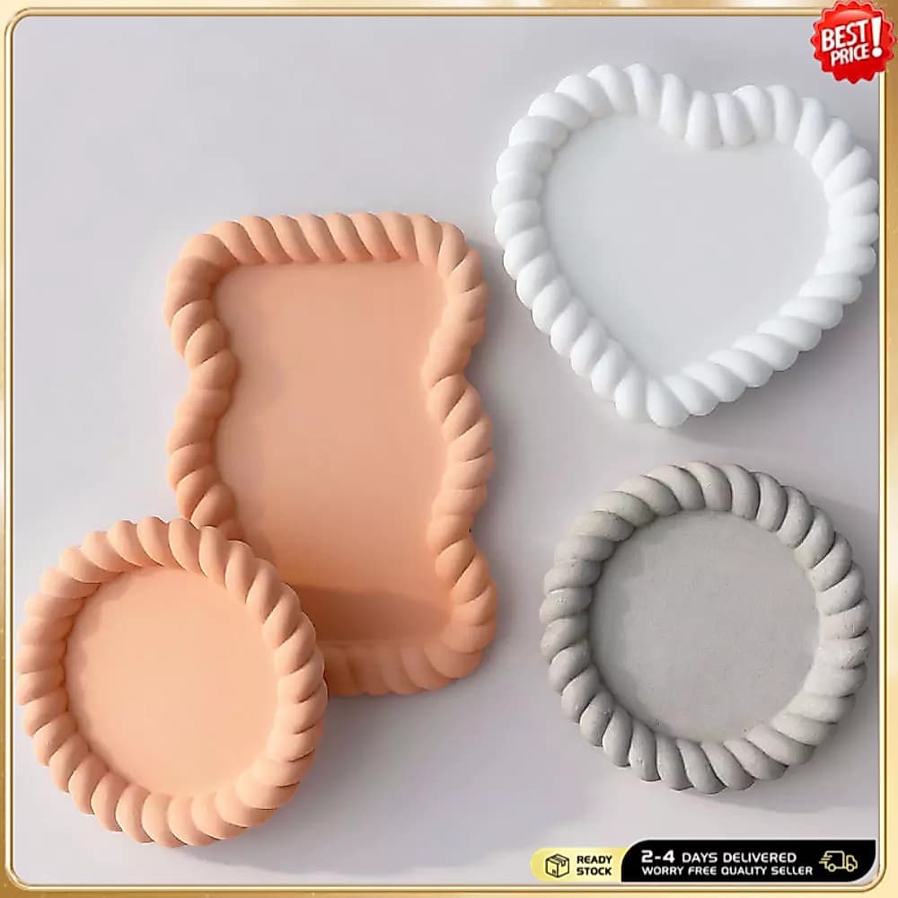 Molde De Cristal Durável , Silicone Flexível De Qualidade Alimentar Torcido Para Arte Em Resina , Decoração De Casa , Pr