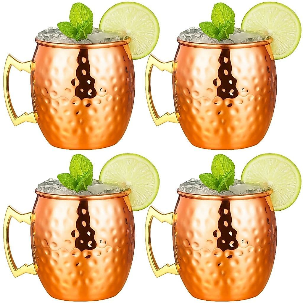 Caneca Moscow Mule Martelada Copo 600ml Drink Rose Gold