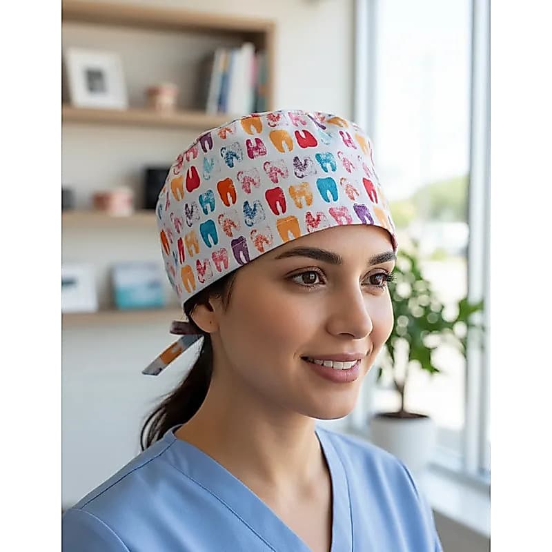 Touca Cirúrgica Dentista Odonto Dentes  Coloridos