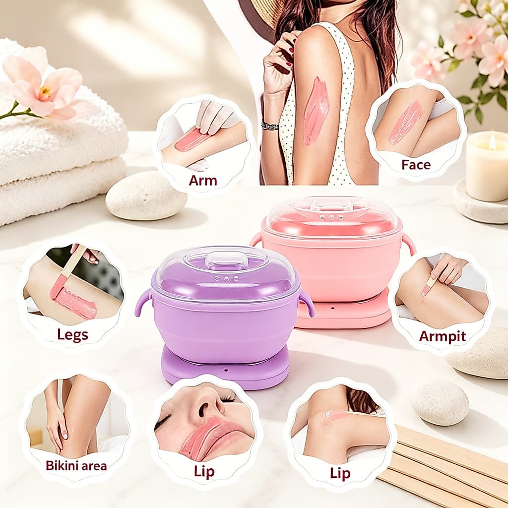 Aquecedor de Cera Depilatória Silicone Dobrável Leve Para Casa e Beleza