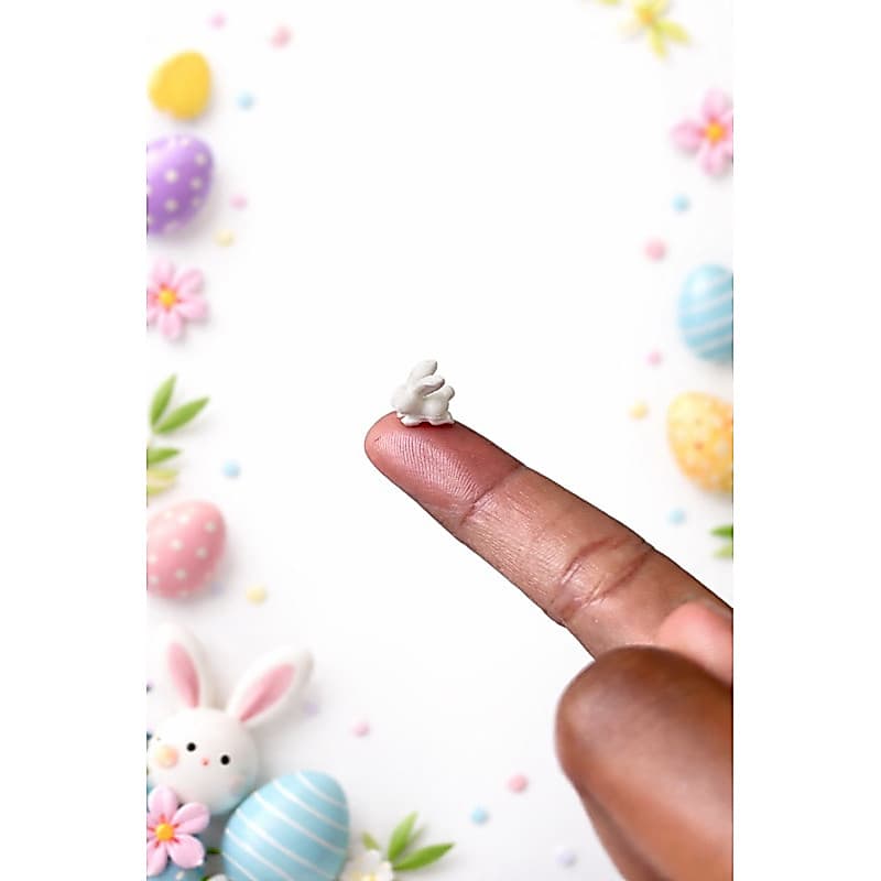 Kit 10 Mini Coelhinhos Decorativos Páscoa – Miniaturas Coelho 3D para Lembrancinhas, Decoração e Artesanato