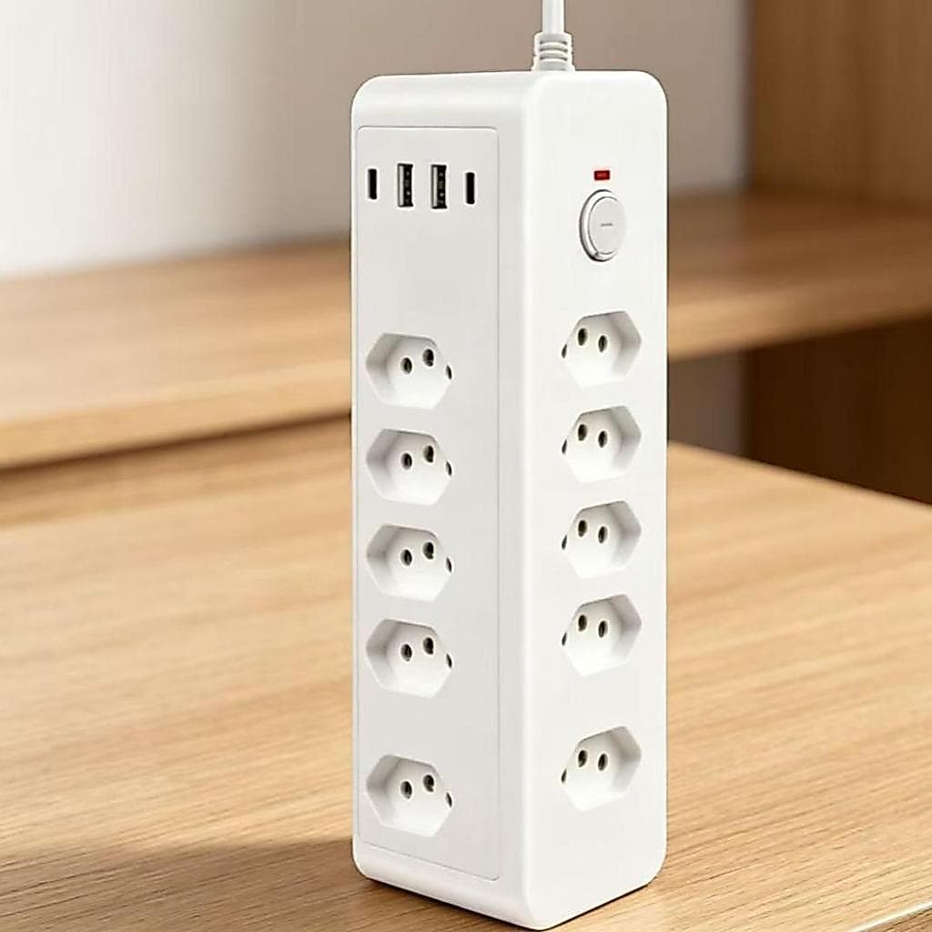 Filtro De Linha 10 Tomadas 2 Usb 2 Usb-c Power 2500w Bivolt