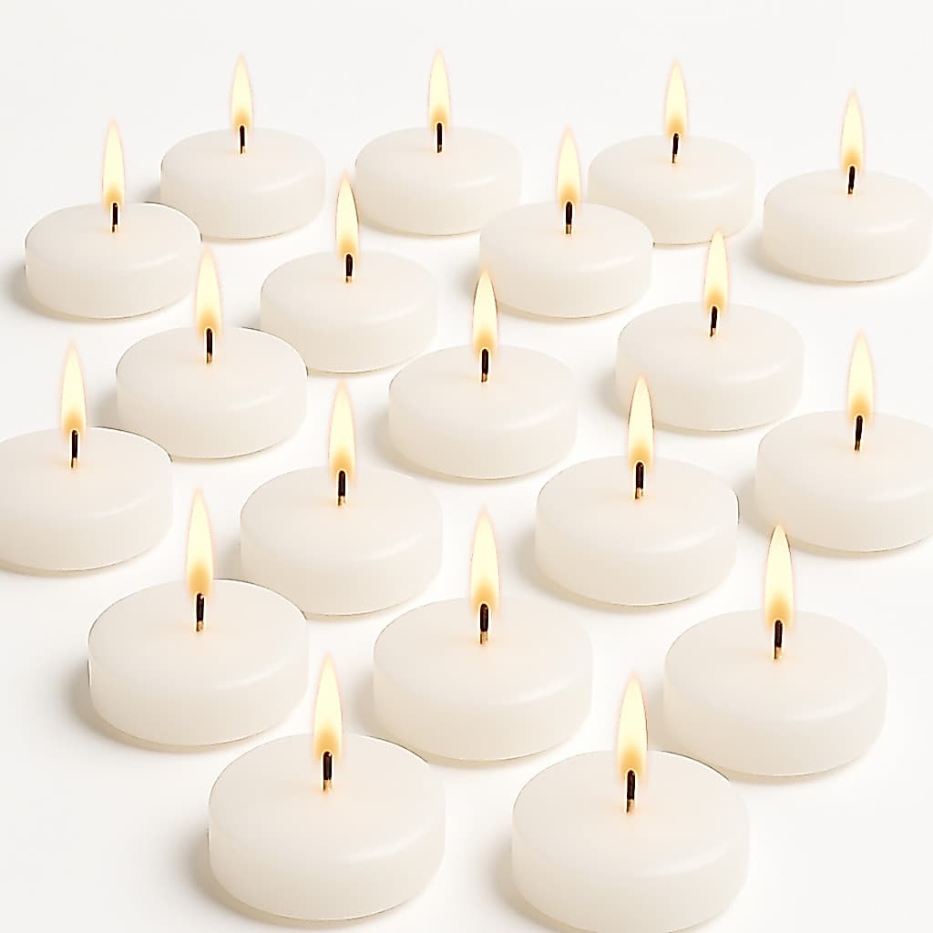 KITS 10-40 VELAS FLUTUANTE BRANCA DURAÇÃO 18 HR DECORAÇÃO DECORATIVA CASAMENTO FESTAS PISCINA